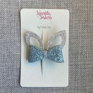 Sparkle Sisters Glitter Bunny Ears Hair Clip, NEW